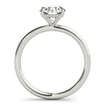 LUMEO Round Hidden Halo Diamond Engagement Ring Side View in Platinum 
