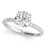 LUMEO Round Hidden Halo Diamond Engagement Ring Front View in Platinum 