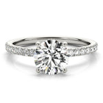 LUMEO Round Hidden Halo Diamond Engagement Ring Set in Platinum 