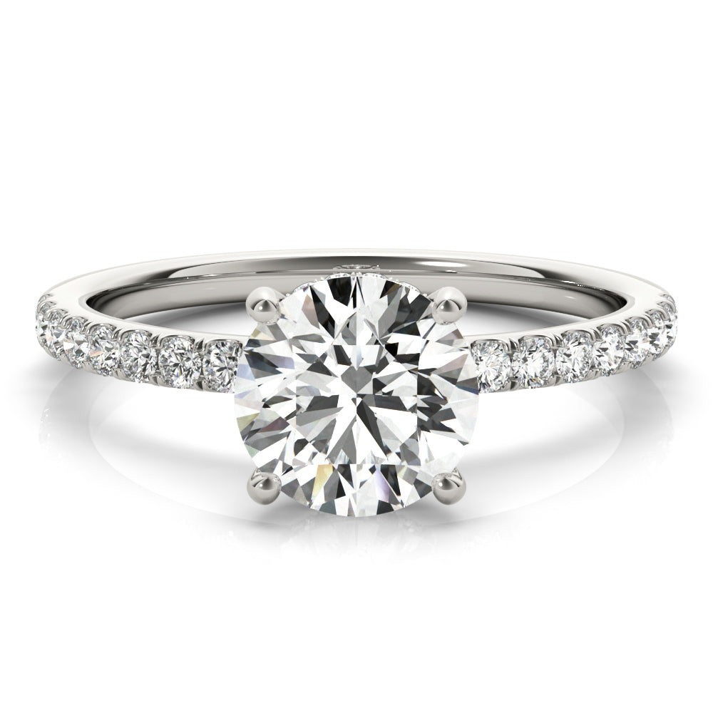 LUMEO Round Hidden Halo Diamond Engagement Ring Set in Platinum 