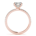 LUMEO Round Hidden Halo Diamond Engagement Ring Side View in 18k Solid Rose Gold 