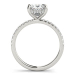 LUMEO Princess Hidden Halo Diamond Engagement Ring Side View in Platinum 