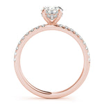 LUMEO Oval Hidden Halo Diamond Engagement Ring Side View in 18k Solid Rose Gold 
