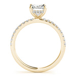 LUMEO Emerald Hidden Halo Diamond Engagement Ring Side View in 18k Solid Yellow Gold 
