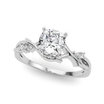 LUMEO Cushion Solitaire Diamond Engagement Ring Front View in Platinum 