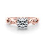 LUMEO Cushion Solitaire Diamond Engagement Ring Set in 18k Solid Rose Gold 