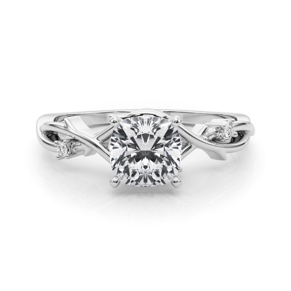 LUMEO Cushion Solitaire Diamond Engagement Ring Set in Platinum 