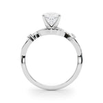 LUMEO Cushion Solitaire Diamond Engagement Ring Side View in Platinum 