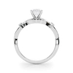 LUMEO Emerald Solitaire Diamond Engagement Ring Side View in Platinum 