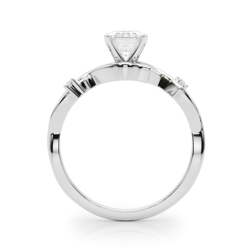 LUMEO Emerald Solitaire Diamond Engagement Ring Side View in Platinum 