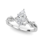 LUMEO Marquise Solitaire Diamond Engagement Ring Front View in Platinum 