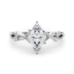 LUMEO Marquise Solitaire Diamond Engagement Ring Set in Platinum 