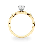 LUMEO Marquise Solitaire Diamond Engagement Ring Side View in 18k Solid Yellow Gold 