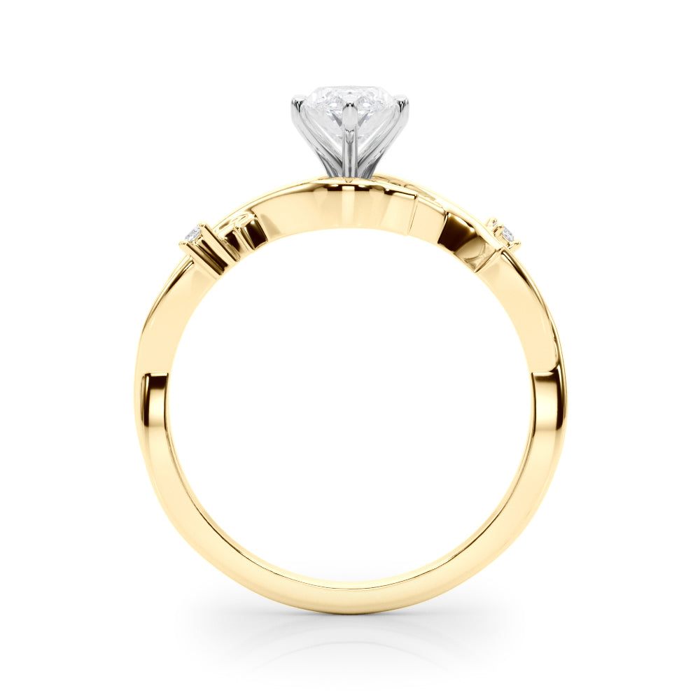 LUMEO Marquise Solitaire Diamond Engagement Ring Side View in 18k Solid Yellow Gold 