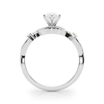 LUMEO Marquise Solitaire Diamond Engagement Ring Side View in Platinum 