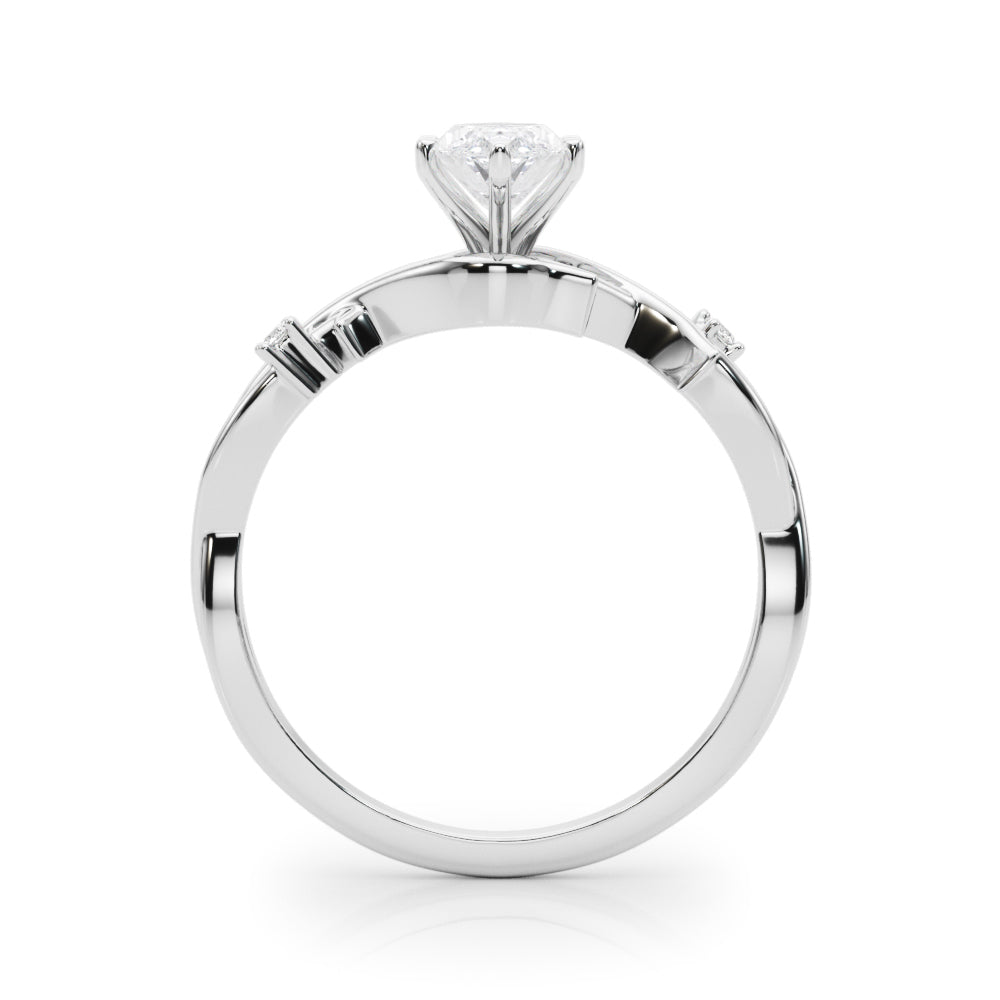 LUMEO Marquise Solitaire Diamond Engagement Ring Side View in Platinum 