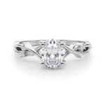 LUMEO Oval Solitaire Diamond Engagement Ring Set in Platinum 