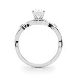 LUMEO Oval Solitaire Diamond Engagement Ring Side View in Platinum 