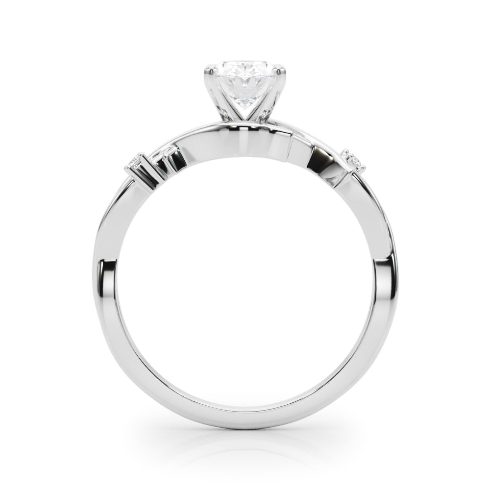 LUMEO Oval Solitaire Diamond Engagement Ring Side View in Platinum 