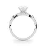 LUMEO Pear Solitaire Diamond Engagement Ring Side View in Platinum 
