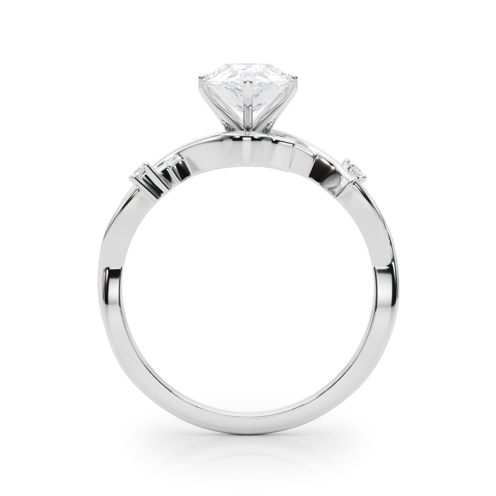 LUMEO Pear Solitaire Diamond Engagement Ring Side View in Platinum 