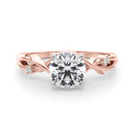 LUMEO Round Solitaire Diamond Engagement Ring Set in 18k Solid Rose Gold 