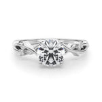 LUMEO Round Solitaire Diamond Engagement Ring Set in Platinum 