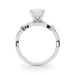 LUMEO Princess Solitaire Diamond Engagement Ring Side View in Platinum 