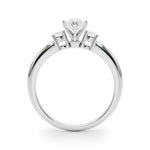 LUMEO Marquise Three Stone Diamond Engagement Ring Side View in Platinum 