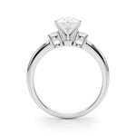 LUMEO Pear Three Stone Diamond Engagement Ring Side View in Platinum 