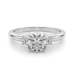LUMEO Round Three Stone Diamond Engagement Ring Set in Platinum 