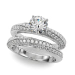 LUMEO Round Solitaire Diamond Engagement Ring Set in Platinum 