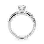 LUMEO Round Solitaire Diamond Engagement Ring Side View in Platinum 