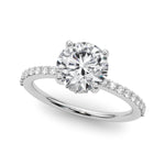 LUMEO Round Hidden Halo Diamond Engagement Ring Front View in Platinum 