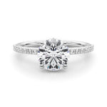 LUMEO Round Hidden Halo Diamond Engagement Ring Set in Platinum 