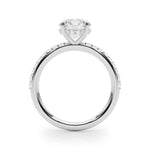 LUMEO Round Hidden Halo Diamond Engagement Ring Side View in Platinum 