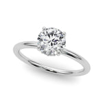 LUMEO Round Hidden Halo Diamond Engagement Ring Front View in Platinum 