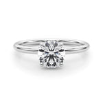 LUMEO Round Hidden Halo Diamond Engagement Ring Set in Platinum 