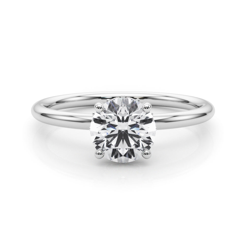 LUMEO Round Hidden Halo Diamond Engagement Ring Set in Platinum 