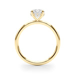 LUMEO Round Hidden Halo Diamond Engagement Ring Side View in 18k Solid Yellow Gold 