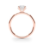 LUMEO Round Hidden Halo Diamond Engagement Ring Side View in 18k Solid Rose Gold 