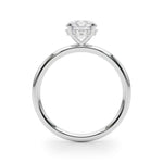 LUMEO Round Hidden Halo Diamond Engagement Ring Side View in Platinum 