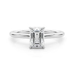 LUMEO Emerald Hidden Halo Diamond Engagement Ring Set in Platinum 