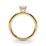 LUMEO Emerald Hidden Halo Diamond Engagement Ring Side View in 18k Solid Yellow Gold 