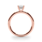 LUMEO Emerald Hidden Halo Diamond Engagement Ring Side View in 18k Solid Rose Gold 