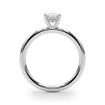 LUMEO Emerald Hidden Halo Diamond Engagement Ring Side View in Platinum 