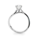 LUMEO Round Solitaire Diamond Engagement Ring Side View in Platinum 