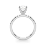 LUMEO Cushion Solitaire Diamond Engagement Ring Side View in Platinum 