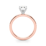 LUMEO Emerald Solitaire Diamond Engagement Ring Side View in 18k Solid Rose Gold 