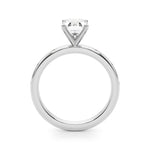 LUMEO Emerald Solitaire Diamond Engagement Ring Side View in Platinum 